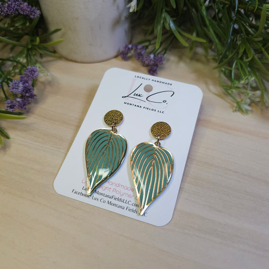 Leaf A - Polymer Clay Earrings Handmade