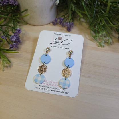 "Blue Bell" Collection - Polymer Clay Earrings Handmade