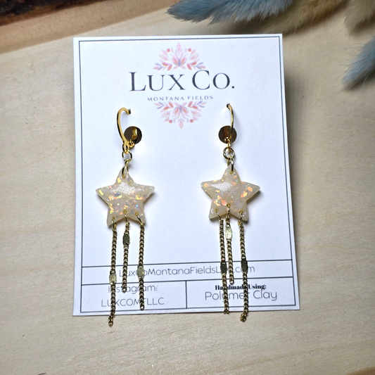 "Dream Drops" Opal Star - Polymer Clay Earrings