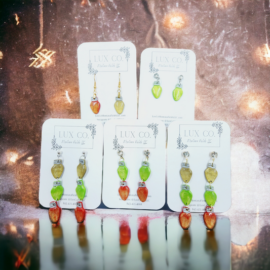 Christmas Light Polymer Clay Earrings!