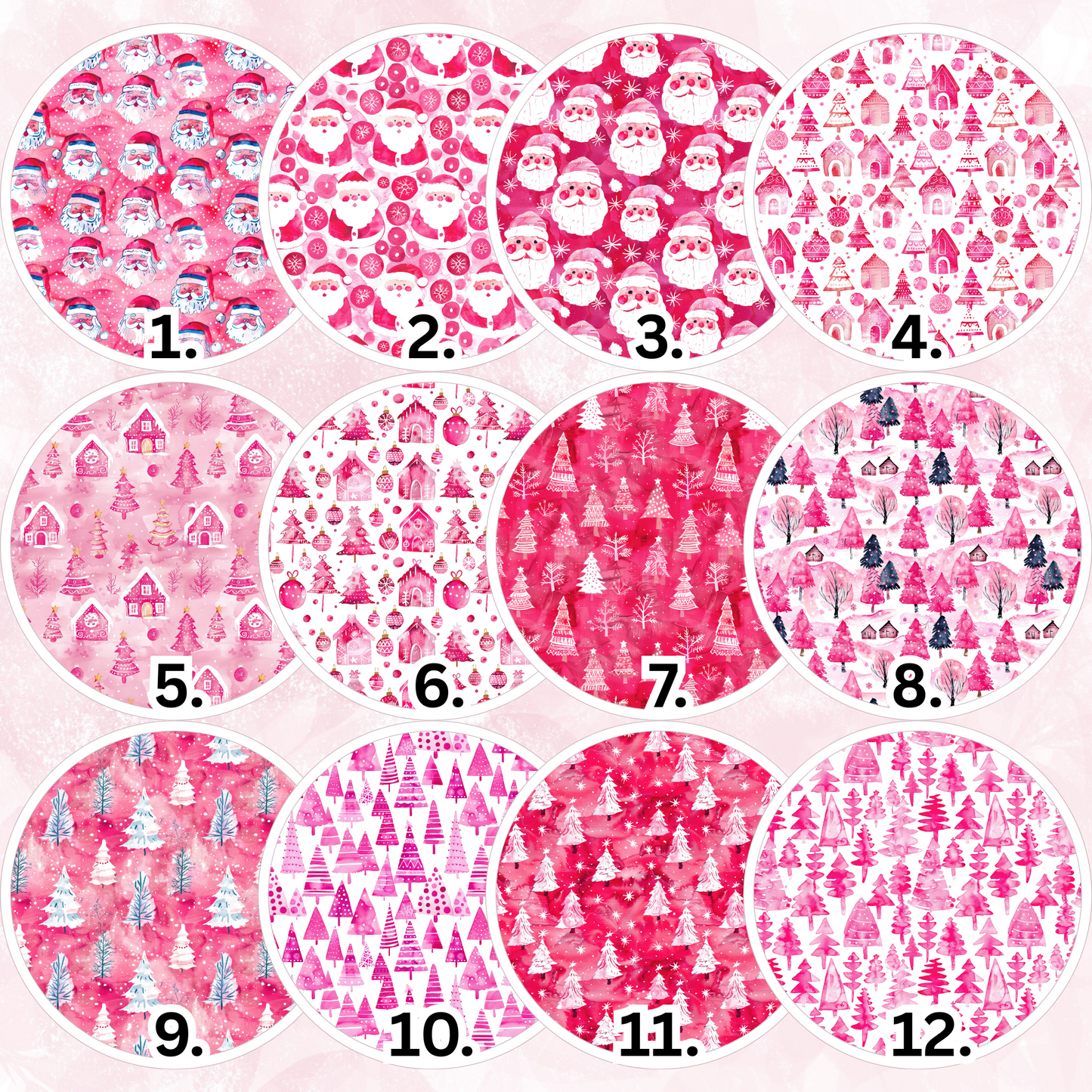 Pink Christmas transfer papers Preppy 