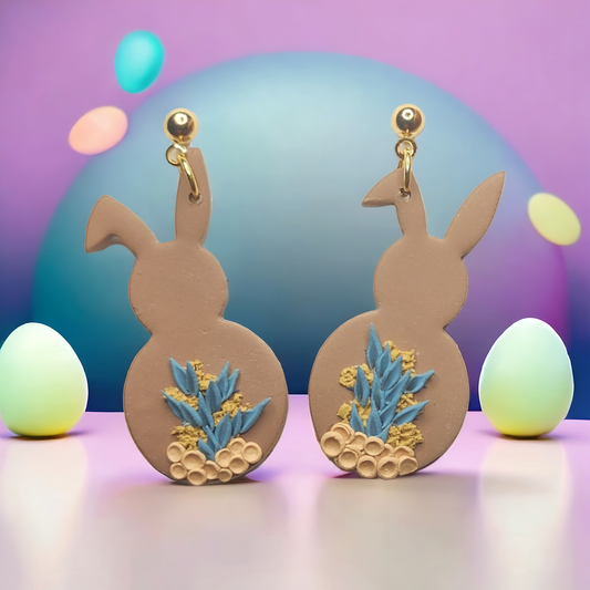 Easter Bunny, Blue Floral Design