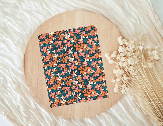 Light- Pink and Orange Floral Water-Soluble Transfer Papers