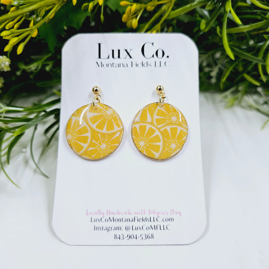 Lemon Slices, Polymer Clay Earrings