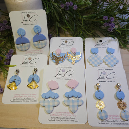 "Blue Bell" Collection - Polymer Clay Earrings Handmade