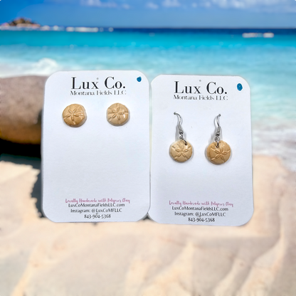 Sand Dollar Polymer Clay Earrings