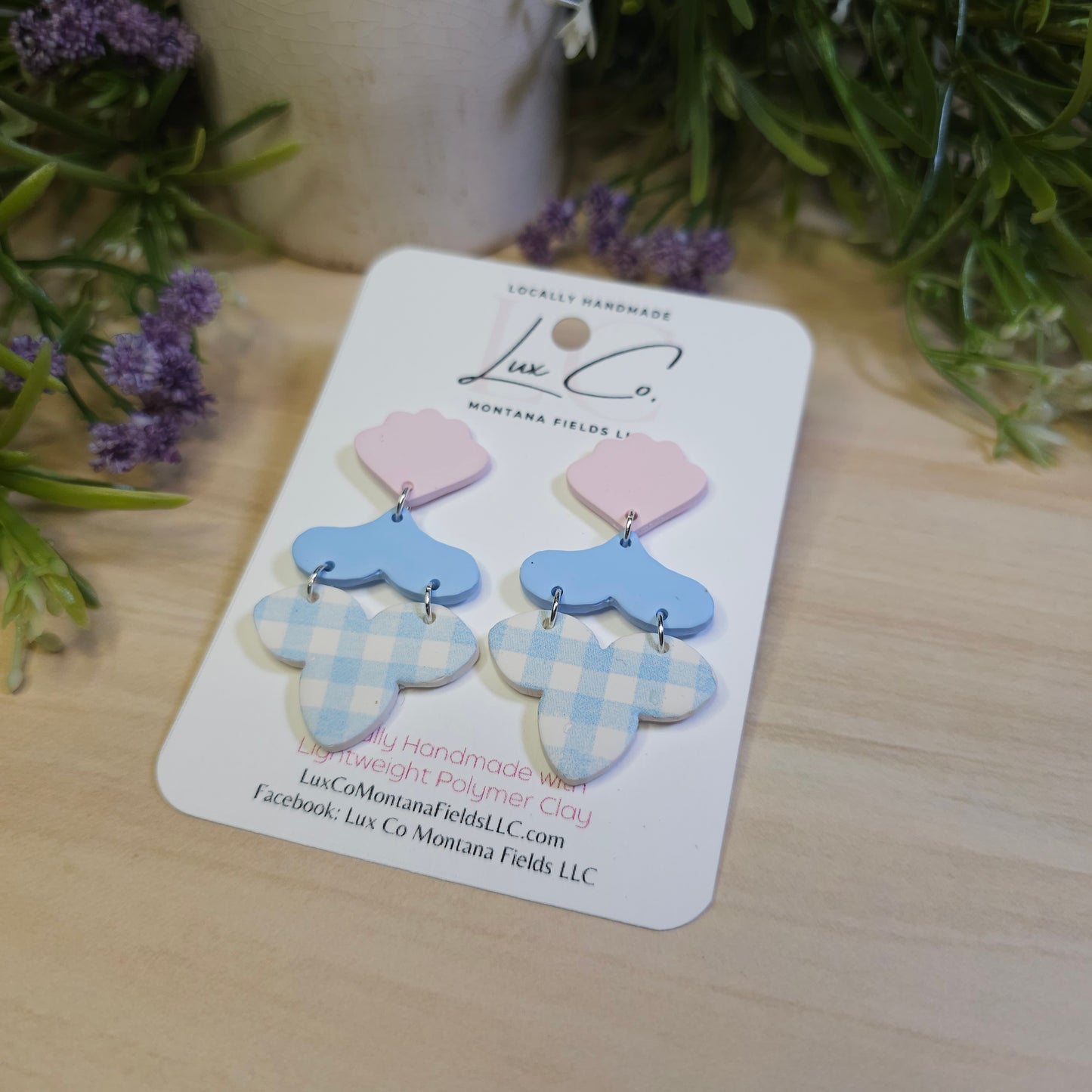 "Blue Bell" Collection - Polymer Clay Earrings Handmade