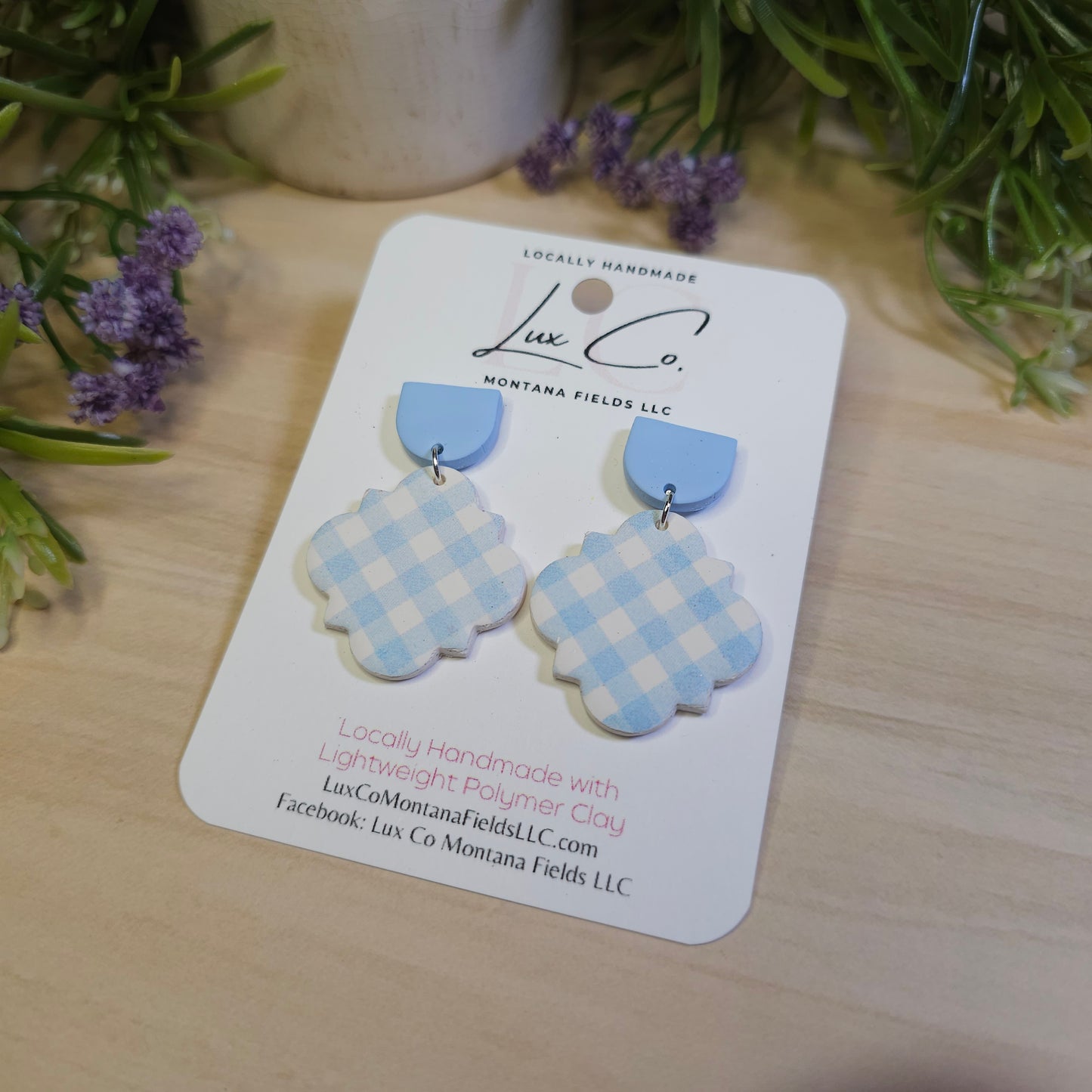 "Blue Bell" Collection - Polymer Clay Earrings Handmade