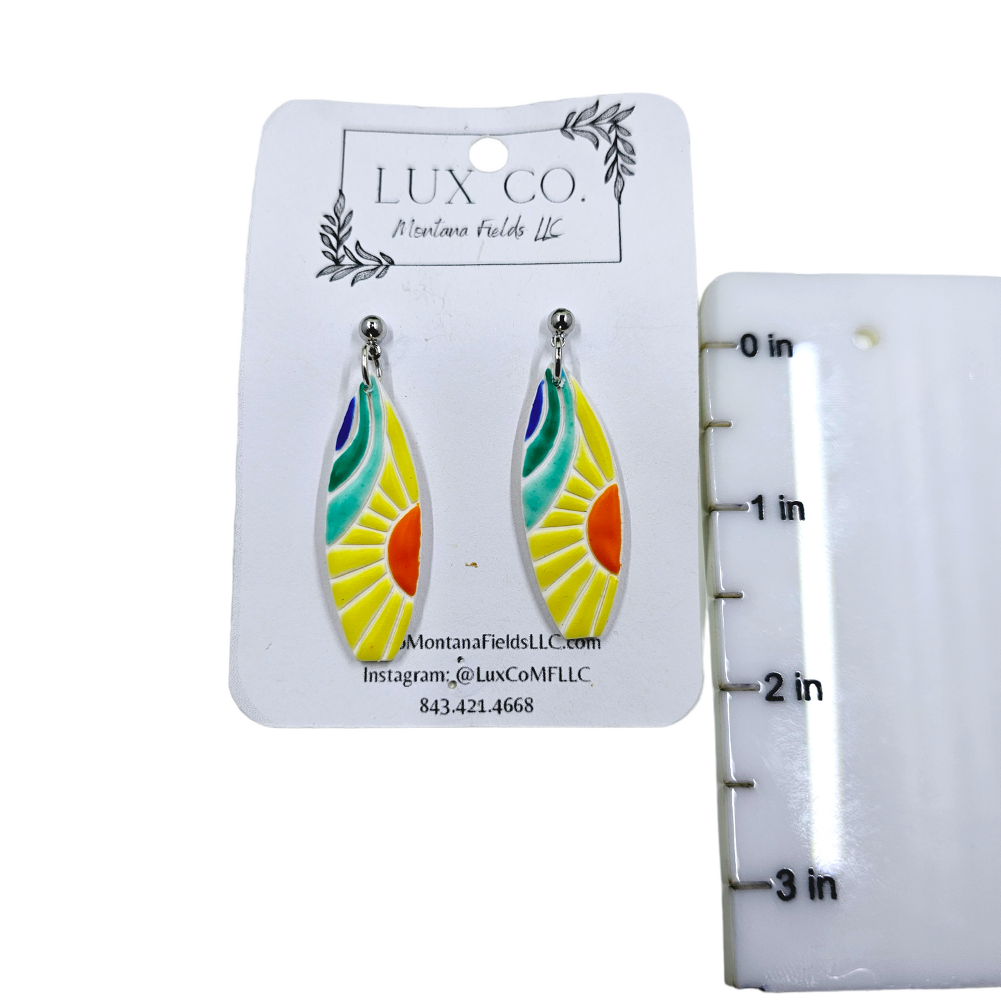 Sunrise Surfboard Polymer Clay Earrings Matte